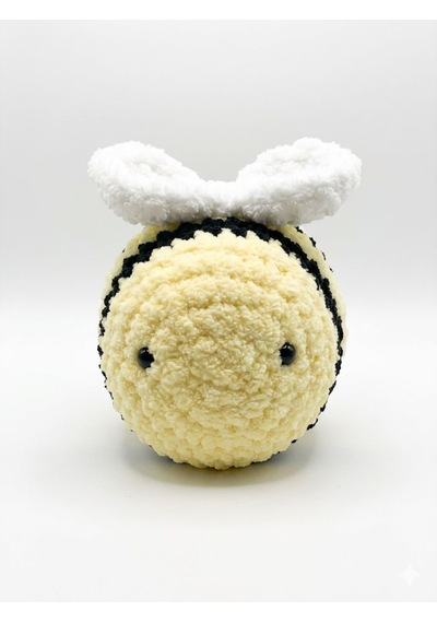 Dev Amigurumi Arı Puf Oyuncak Sarı - Siyah