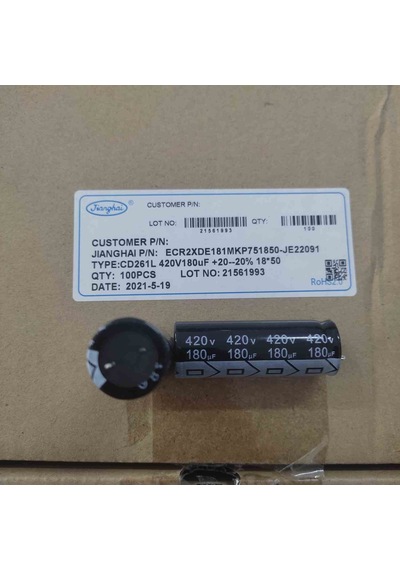 Ecr2xde181mkp751850je22091 180mf 420v 18x50 Elko Kondansatör 5 Adet
