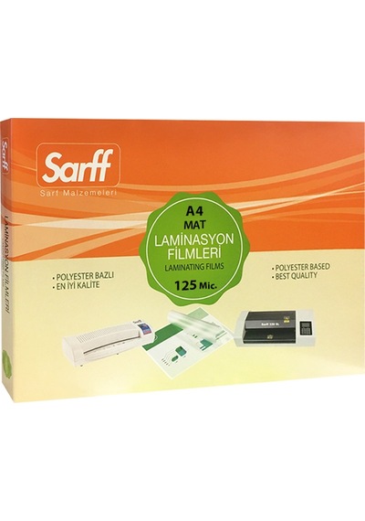 SARFF 125mic A4(216X303) MAT LAMİNASYON FİLMİ (100 ADET)