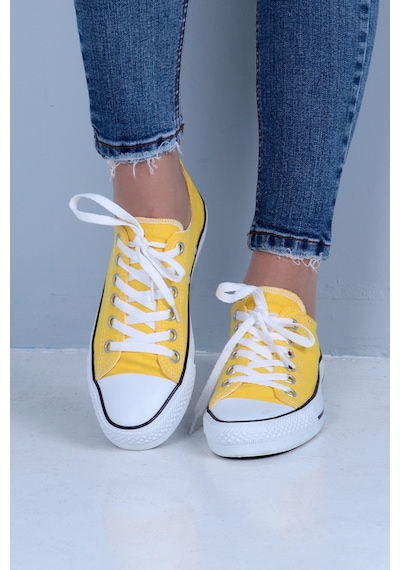 SkyHike Keten Sarı Kısa Rahat Sneaker Spor Ayakkabı Sarı