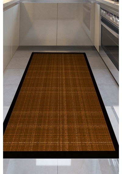 Kaymaz Taban Djt Banyo Mutfak Salon Halı Trend Dokuma Desen E5007 Koyu Kahve