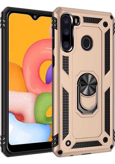 Samsung Uyumlu Galaxy A21 Kılıf Zore Vega Kapak Gold