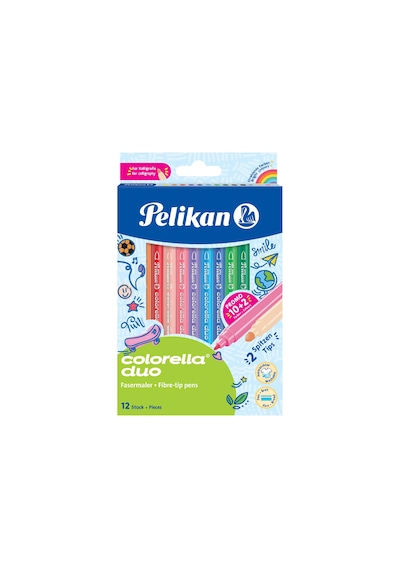 Pelikan Keçeli Kalem Colorella 2 Li Uç 12 Li Keçeli Boya Kalemi
