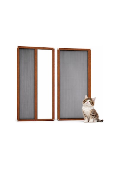 Akordiyon Kapı Kedi Sinekliği En:0-90 Cm X Boy:0-210 Cm Demir, Ahşap,pimapen Alüminyum,uyumlu Çok Renkli