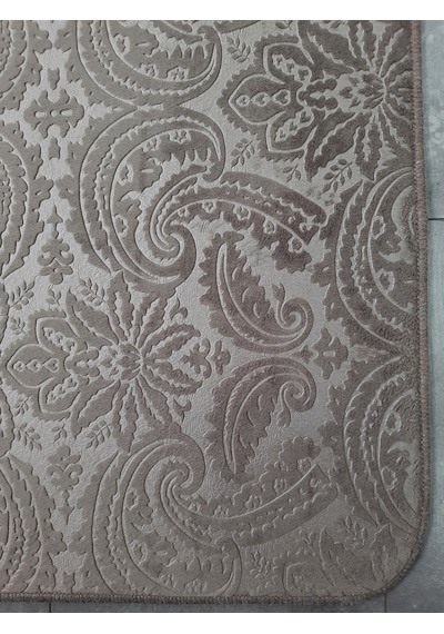 Ultrasoft Desenli Kapuçino 3 Lü Banyo Paspası Halısı Seti Kaymaz Kahverengi