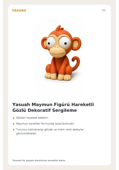 Yasuah Maymun Figürü Hareketli Gözlü Dekoratif Sergileme