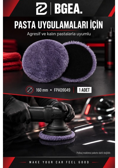 Bgea Mor Kuzu Postu Polisaj Keçesi 160 Mm 1 Adet Fpad9049