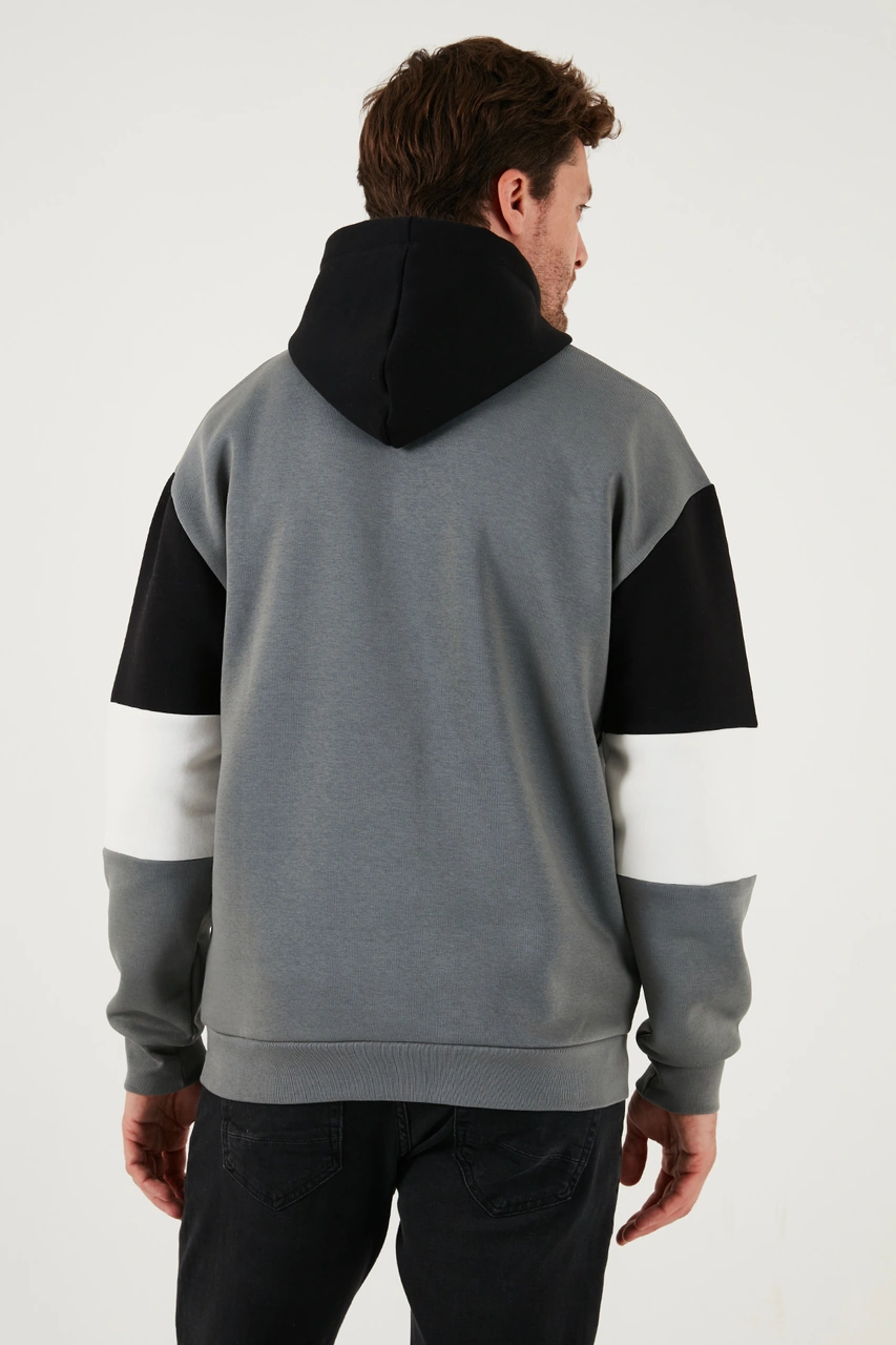 Buratti Pamuklu Relaxed Fit Kapüşonlu Içi Tüylü Yumuşak Şardonlu 2' Li Paket Erkek Sweat 5905299S2 Siyah-Açık Haki