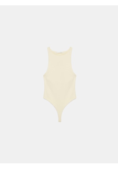 Dilvin 32836 Halter Yaka Bodysuit-açık Sarı