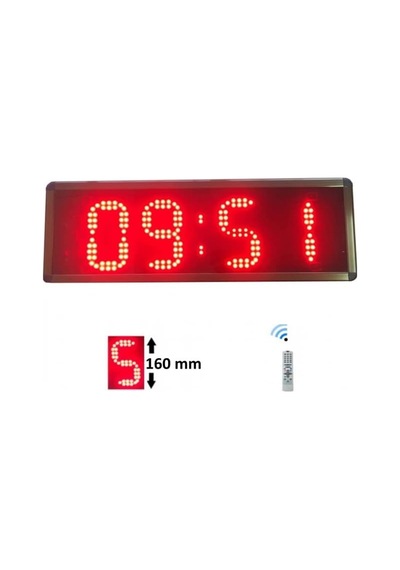 Ledli Dijital Saat Kasa: 16x50 Cm - Kırmızı Çok Renkli