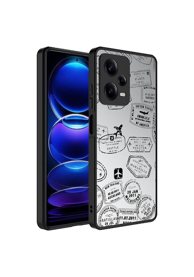 Xiaomi Redmi Note 12 Pro 5g Kılıf Aynalı Desenli Kamera Korumalı Parlak Zore Mirror Kapak Seyahat