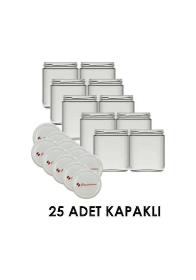 Paşabahçe 425 Cc Cam Kavanoz Kapaklı 25 Li Paket Konserve Şeffaf