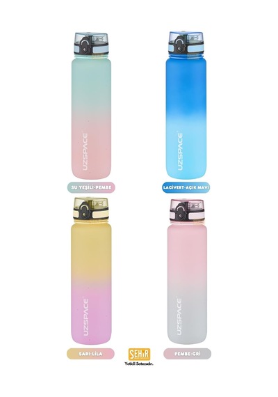 Uzspace 1000ml Çift Renkli Sızdırmaz Bpa İçermez Kilitlenebilir Kapaklı Motivasyonel Tritan Su Matarası Pembe-gri Çok Renkli Uzspace 1000ml Çift Renkli Sızdırmaz Bpa İçermez Kilitlenebilir Kapaklı Motivasyonel Tritan Su Matarası Pembe-gri Çok Renkli
