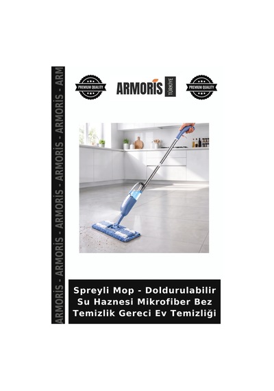 Spreyli Mop - Doldurulabilir Su Haznesi Mikrofiber Bez Temizlik Gereci Ev Temizliği Çok Renkli