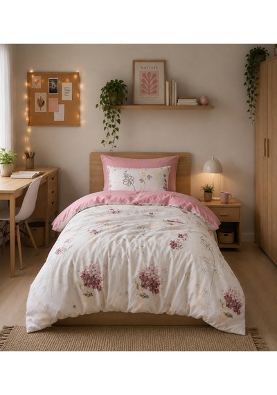Mystory Home Lastikli Çarşaflı Tek Kişilik Nevresim Takımı Viola