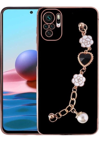 Xiaomi Redmi Note 10s Kılıf El Tutamaçlı Kamera Korumalı Zore Taka Silikon Kapak Siyah