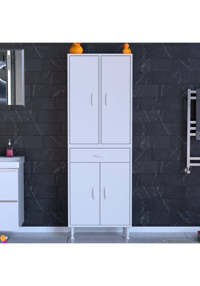 Eliusta Luma Kapaklı & Çekmeceli Banyo Dolabı 60 Cm Genişlikte Beyaz Dolap 60x173x32,5 Cm Depolama Dolabı Beyaz Eliusta Luma Kapaklı & Çekmeceli Banyo Dolabı 60 Cm Genişlikte Beyaz Dolap 60x173x32,5 Cm Depolama Dolabı Beyaz