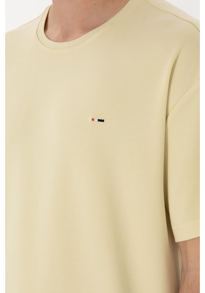 U.S. Polo Assn. Erkek Comfort Fit Bisiklet Yaka Açık Haki Tişört Tişört 50307322-VR183