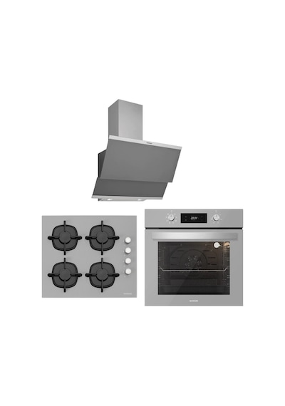 Silverline BO6504S01 - CS5343S01 - 3420 Classy 60 Gri Cam Ankastre Set