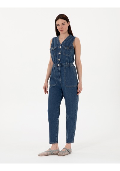 Pierre Cardin Kadın Buz Mavisi Tulum Jean 50308961-vr095 Buz Mavisi