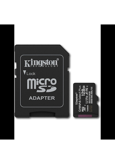 Kıngston Sdcs3/128gb, Canvas Select Plus Gen3 A1, 100mb/s, Microsd Kart Bellek Sd Adaptörlü