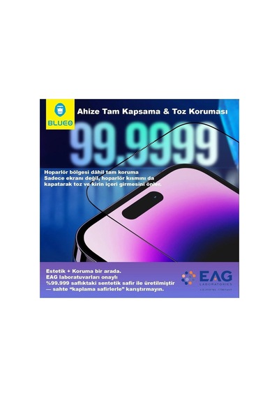 Delux Serisi Telefon Örtü Mobil Koruma Sapphire Privacy İphone 17 / 17 Pro Uyumlu Aparatlı
