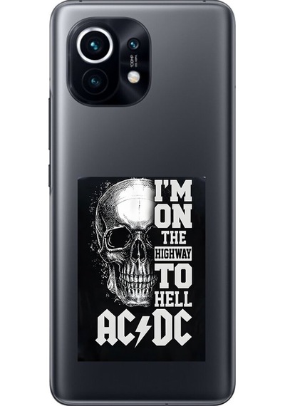 Xiaomi Mi 11 Uyumlu Şeffaf Kılıf Ac/dc Tasarımlı