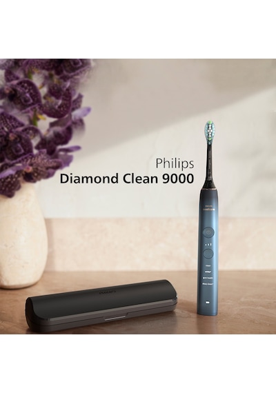 Philips Sonicare Diamond Clean 9000 Şarjlı Diş Fırçası,Seyahat Kabı,Sonicare App - Siyah HX9911/88