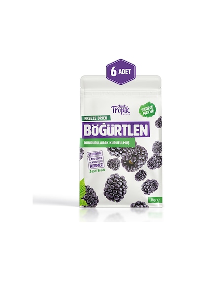 Dondurularak Kurutulmuş Böğürtlen 18 G Freeze Dried Meyve Cipsi Çıtır Meyve Kurusu 6 Adet