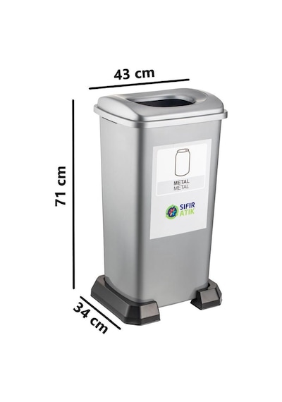 Omnipazar Sy-4398 Sıfır Atık Geri Dönüşüm Çöp Kutusu 70 Lt 6'lı Set Çok Renkli