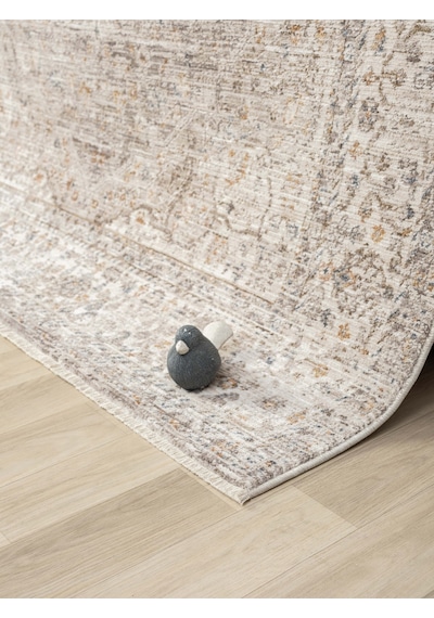 Mariesse Home Vintage Eskitme Desenli Makine Dokuma Salon Oturma Odası Halısı 10204 Bej
