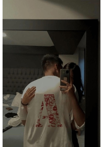 Kiss Design A Harfi Tişört Beyaz