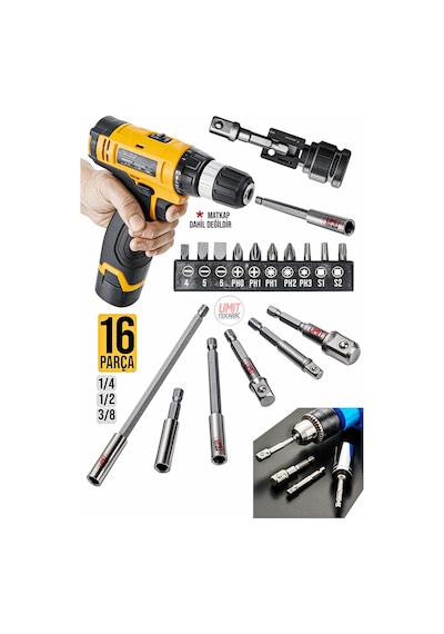 16pcs Premium Dmax Bits Uç Bağlantı Adaptör Seti Lokma Bağlantı Tornavida Lokma Seti Matkap Ucu