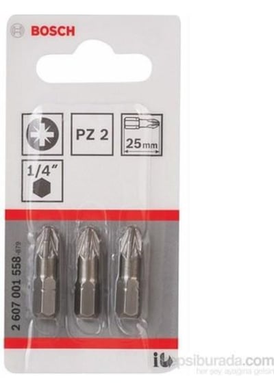 Bosch Bits Uç Extrahard Pz2 x 25 MM 3'lü