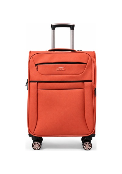 Fossil Unisex Kumaş Kabin Boy Ultra Hafif Şifreli Körüklü Kendi Etrafında Dönebilen Valiz 012-03 Turuncu