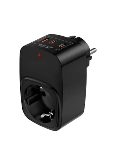 Akım Korumalı Tekli Duvar Prizi - 3680w Güç Ve Usb Girişleri 0