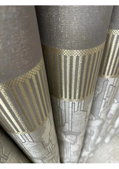 Nivemeshome İnci V-5431 1/3 Sık Pile Gri Fon Perde Apm