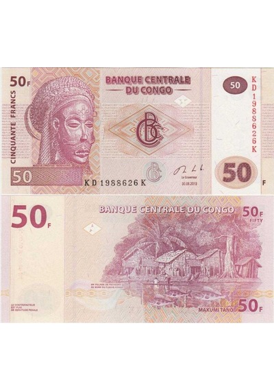 Kongo 50 Frank 2013 Çil Kondisyon.