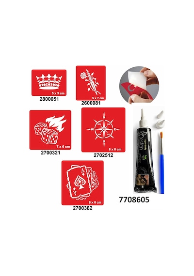 Hint Kınası Ve Şablonla Geçici Dövme Yapma Seti Set 44