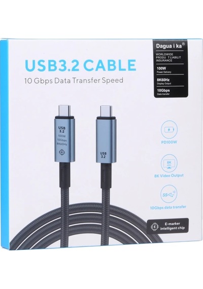 Ally Usb 3.2 100w Type-c To Type-c 8k Görüntü-data Ve Ultra Hızlı Şarj Kablosu 1 Metre- 5775