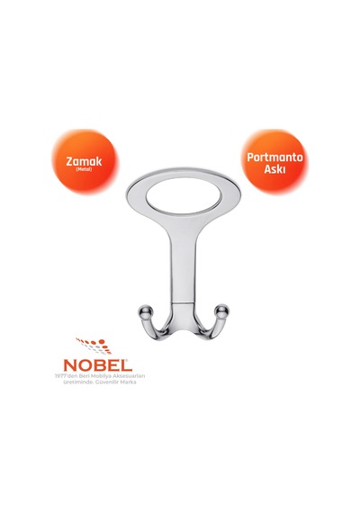 Melon Açik Portmanto Askısı, Metal Vestiyer Askısı, 41 Gr, Dolap Ve Duvar Askılığı, Krom Vidalı
