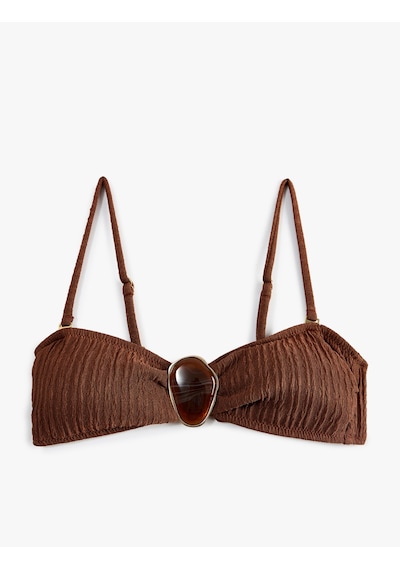Koton Çıkarılabilir Askılı Aksesuar Detaylı Dokulu Straplez Bikini Üstü Kahverengi 6sak10189mm Kahve Koton Çıkarılabilir Askılı Aksesuar Detaylı Dokulu Straplez Bikini Üstü Kahverengi 6sak10189mm Kahve