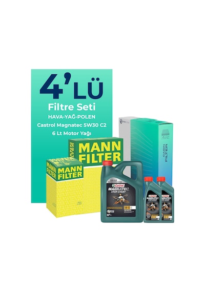 Mann Range Rover Vogue 3.0 Dizel Castrol Motor Yağlı Filtre Bakım Seti 2013-2018 4lu