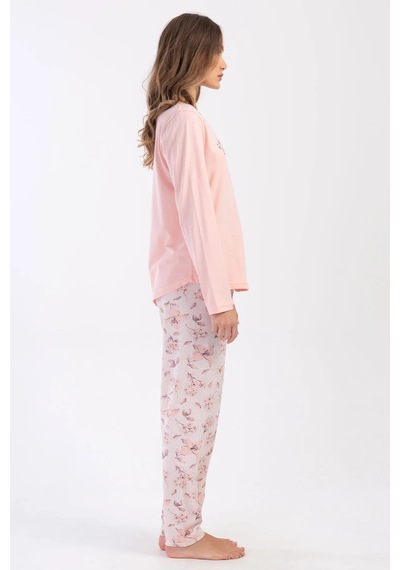 Vienetta 403246 Geniş Büyük Beden Kadın Pijama Takımı Pembe V2 Pembe