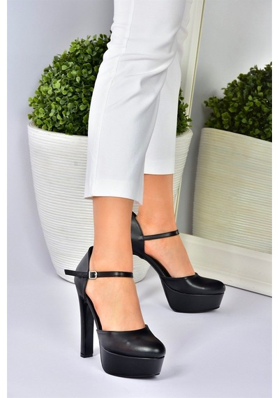 Fox Shoes Siyah/siyah Platform Kalın Yüksek Topuklu Kadın Ayakkabı M246002109 Siyah - Siyah