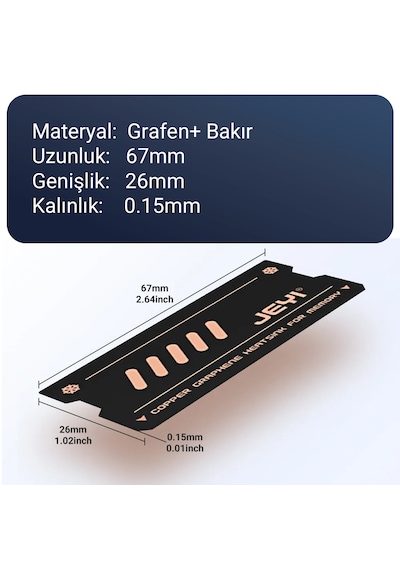 Jeyı Nb-cg Bakır-grafen Dizüstü Laptop Ram Soğutucu Ddr3 / Ddr4 / Ddr5 Sodımm Ram Heatsink