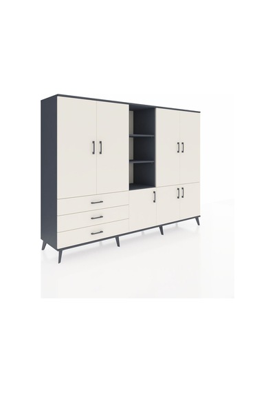 Hyperion Dolap 11 Raflı 3 Çekmeceli 7 Kapaklı 220x44x163 Antrasit Antrasit-aytaşı Hyperion Dolap 11 Raflı 3 Çekmeceli 7 Kapaklı 220x44x163 Antrasit Antrasit-aytaşı