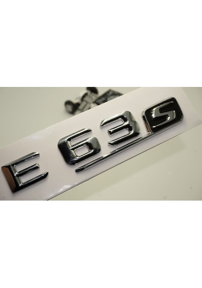 Benz E 63S Bagaj Krom Metal 3M 3D Yazı Logo
