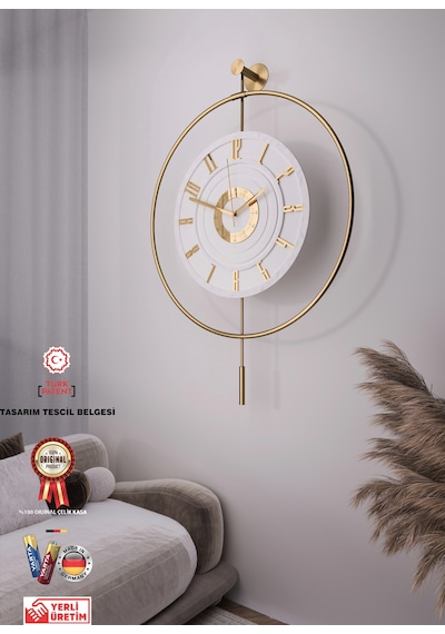 MetaQuartz Aksesuar (XXL - 60*80 cm) İskandinav Kristal Gold Duvar Saati MetaQuartz Aksesuar (XXL - 60*80 cm) İskandinav Kristal Gold Duvar Saati