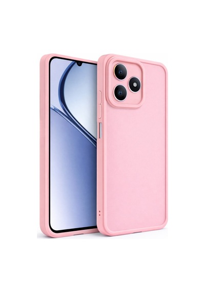 Realme C63 Uyumlu Kamera Çıkıntılı Mat Silikon Telefon Kılıfı Pembe